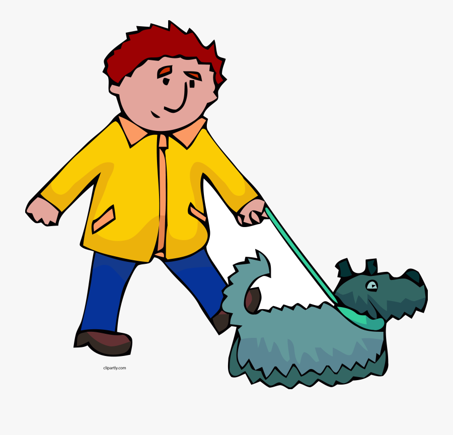Dog Walking Man And Clipart Transparent Png - Man Walking Dog Clipart, Transparent Clipart