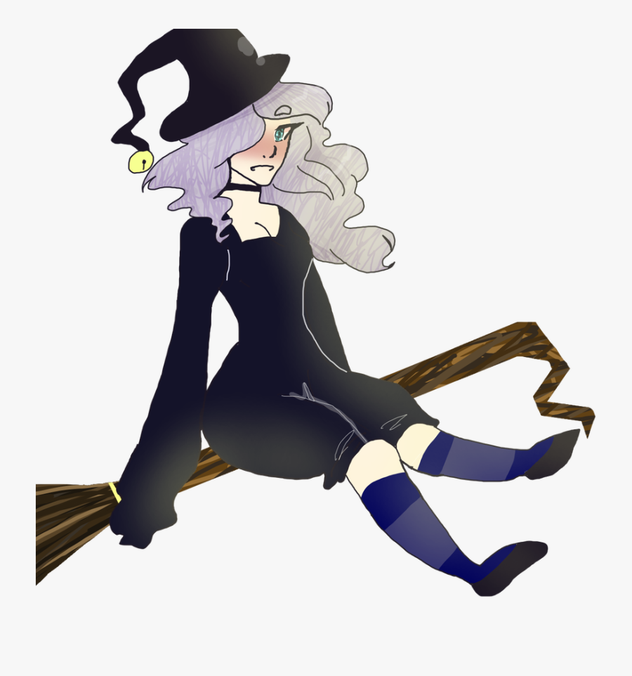 Full Size Of Witch Broom Drawing On A Broomstick Challenge - Cute Witch Drawing, Transparent Clipart