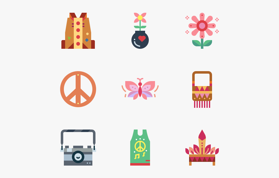 Hippie And Peace, Transparent Clipart