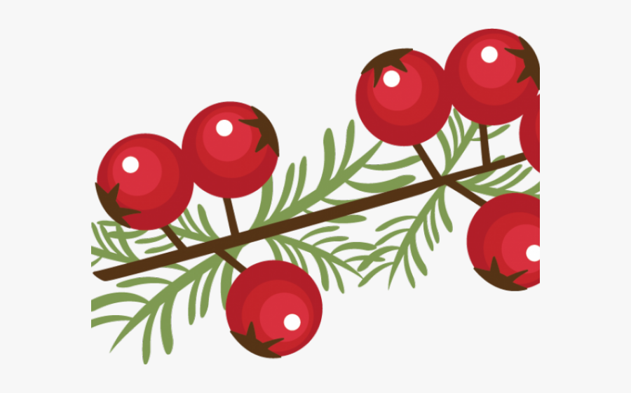Berry Clipart Winter - Christmas Red Berries Clipart, Transparent Clipart