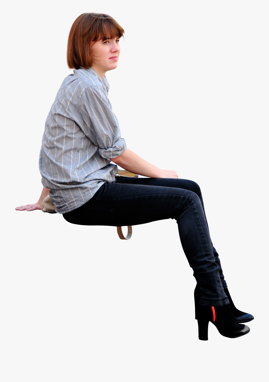 Clip Art Girl Sitting On Knees - Woman Png Sitting, Transparent Clipart