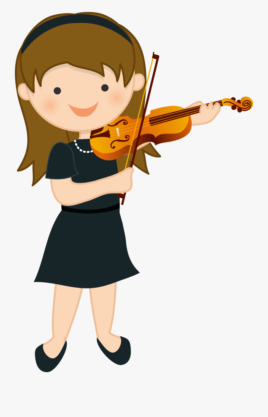 Girl Playing Violin Clipart, Transparent Clipart