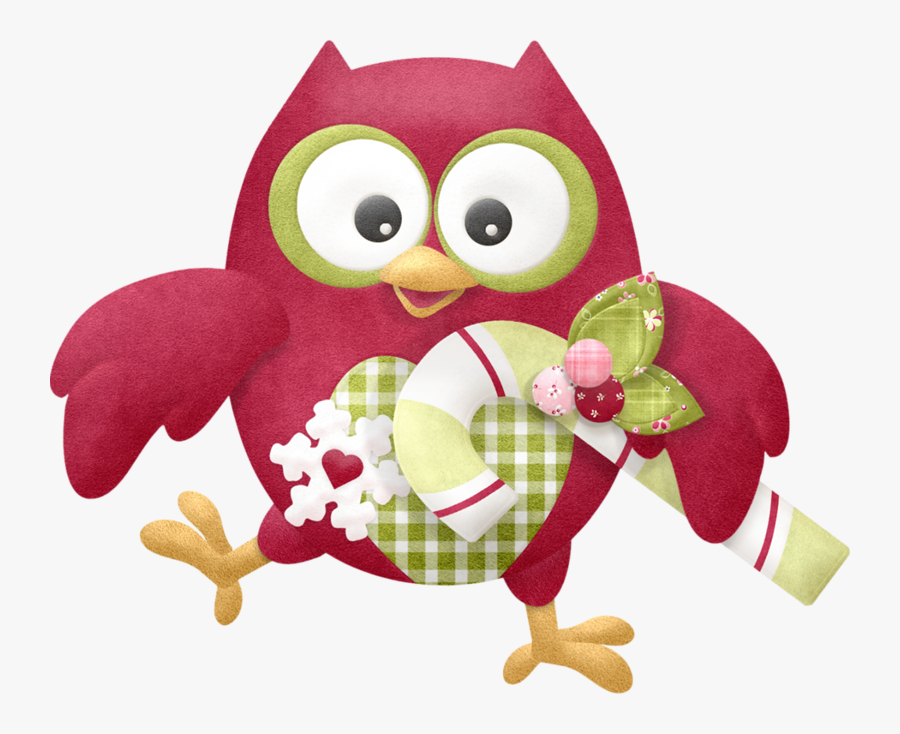 Owl Clipart Merry Christmas - Happy Owl Cartoon, Transparent Clipart