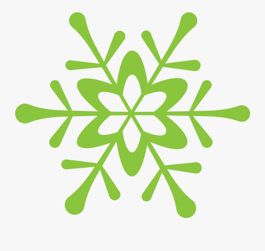 Green Snowflake Clipart - Snowflake With Hexagon Shape, Transparent Clipart