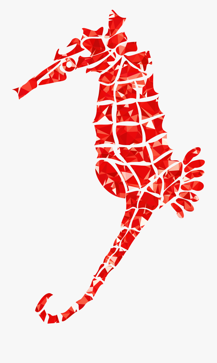 Ruby Stylized Seahorse Silhouette Clip Arts - Seahorse, Transparent Clipart