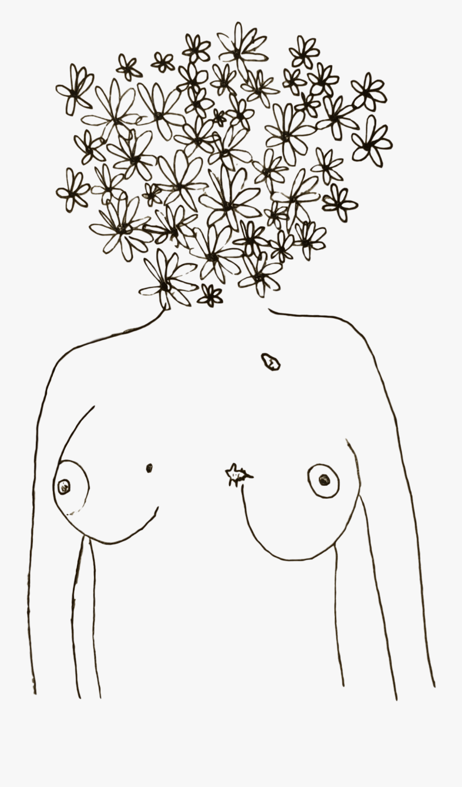 Black Mole On Boobs Drawing, Transparent Clipart