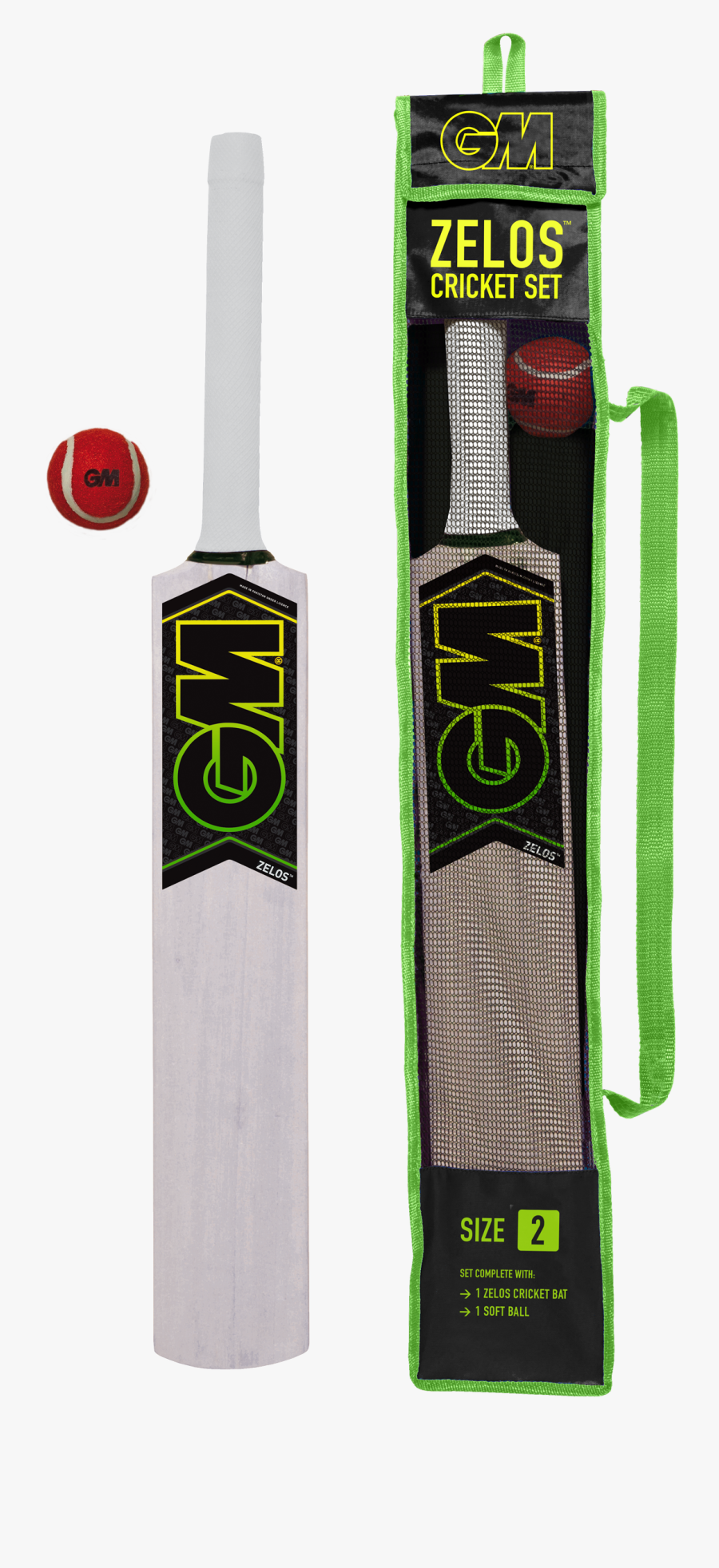 Gunn And Moore Zelos Cricket Bat , Transparent Cartoons - Gunn & Moore Zelos Cricket Set, Transparent Clipart