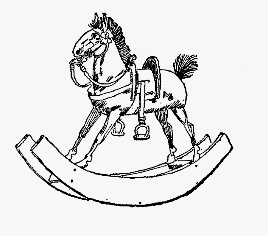 Toy Rocking Horse Vintage Image - Vintage Toy Illustration, Transparent Clipart