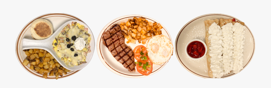 Eggs, Steak, Hashbrowns, And Crepes - Grillades, Transparent Clipart