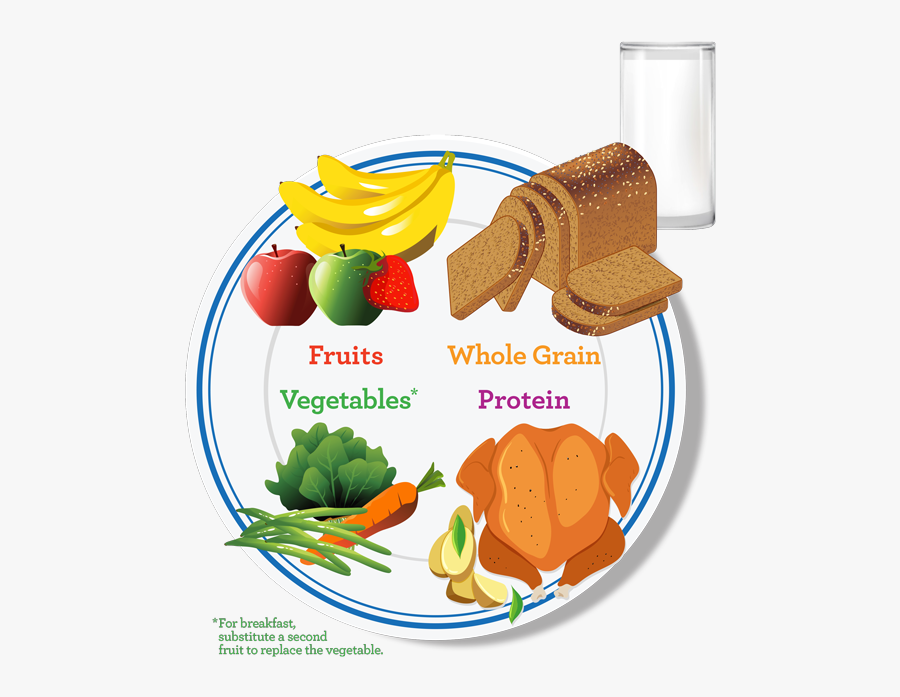 Plate With Food Groups, Transparent Clipart