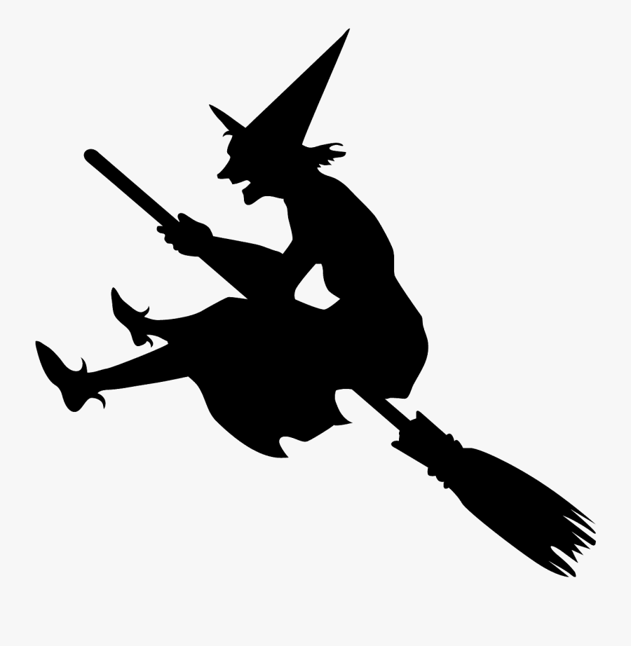 Witch Silhouette Template, Transparent Clipart