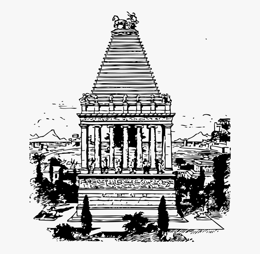 Building,medieval Architecture,historic Site - Tamil Nadu Drawing Temple, Transparent Clipart