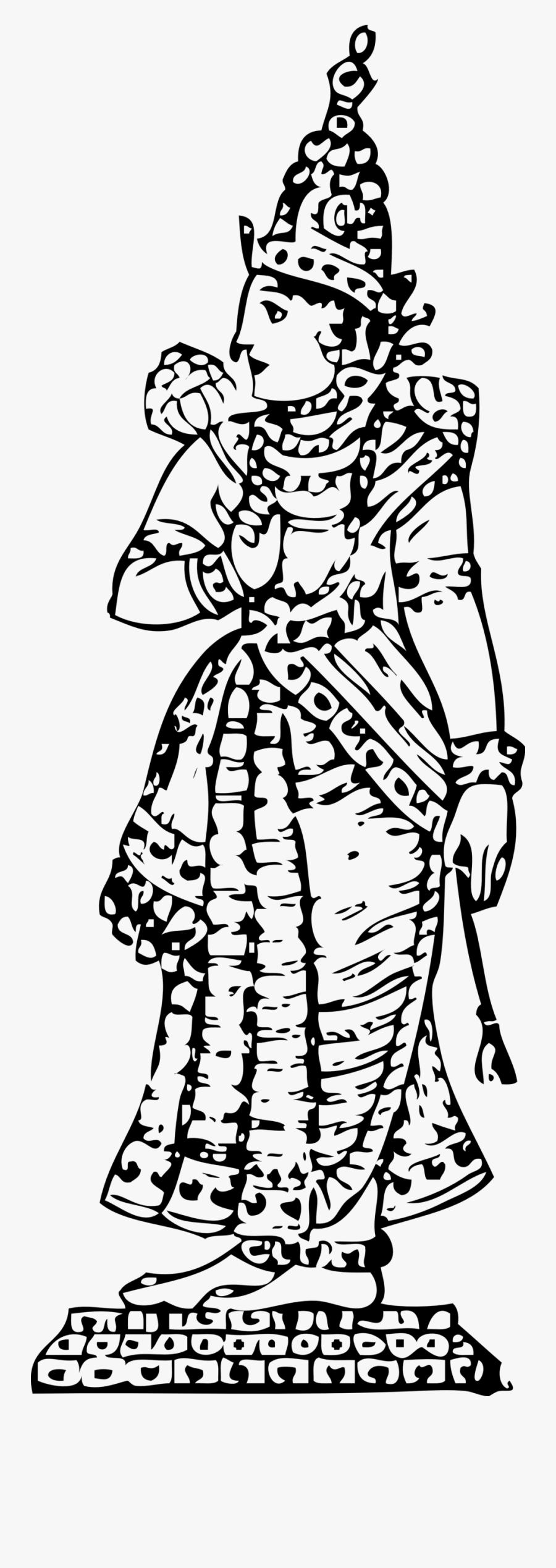 Goddess Of Learning Big - Standing Saraswati Mata For Drawing, Transparent Clipart