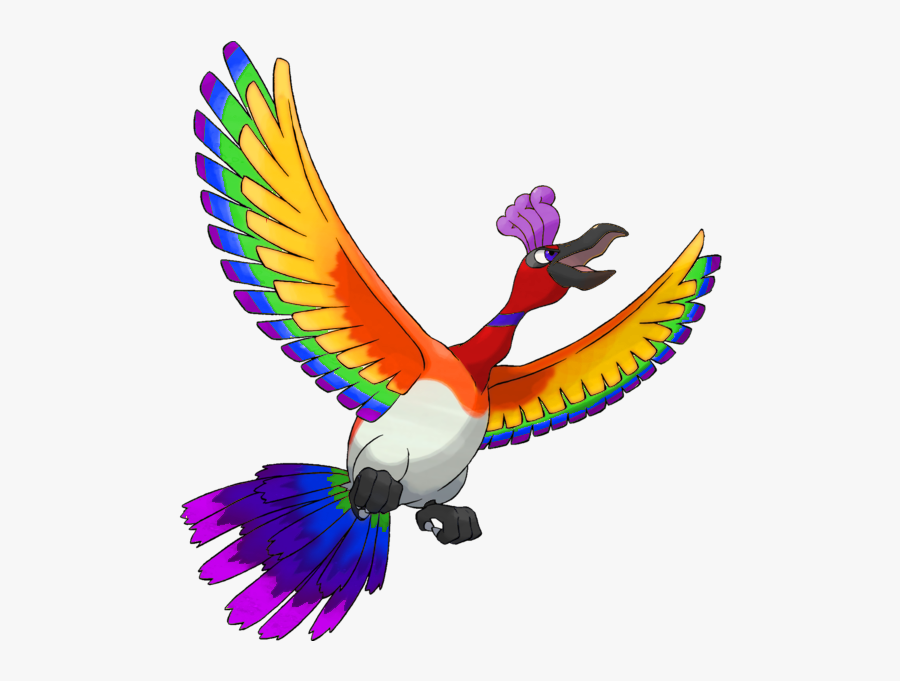 Clipart Rainbow Parrot - Ho Oh Rainbow Pokemon, Transparent Clipart