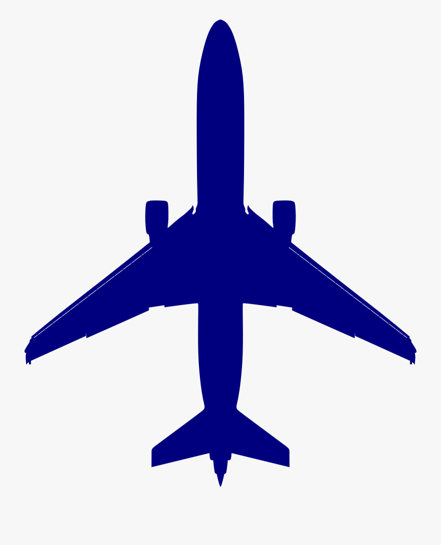 Plane Clipart Blue - Clipart Airplane Silhouette, Transparent Clipart