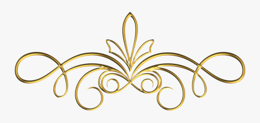 Gold Divider Png - Gold Swirl Border Design Png, Transparent Clipart