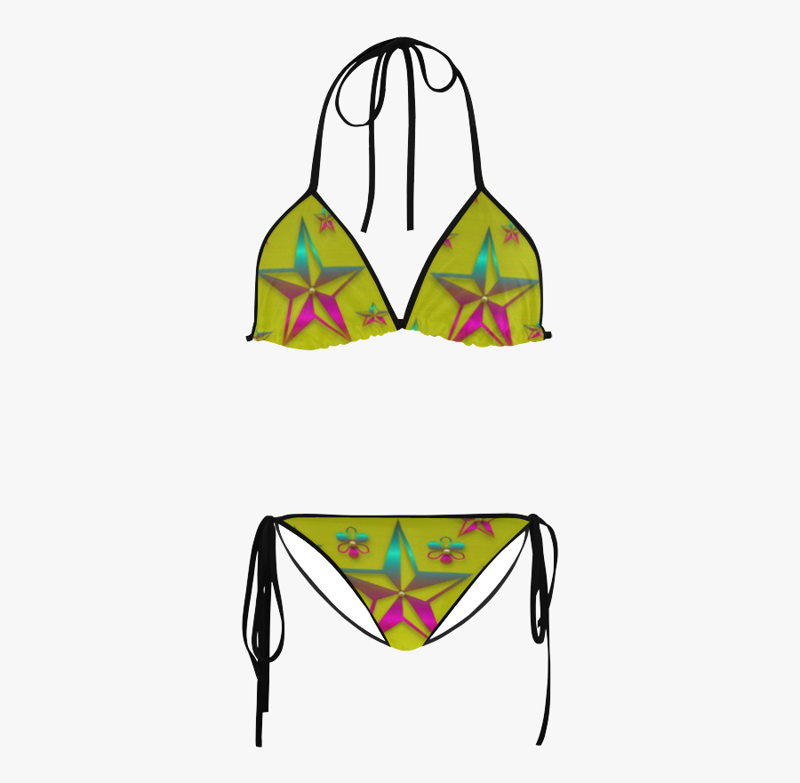 Flower Power Stars Custom Bikini Swimsuit - Guinea Pig Bikini, Transparent Clipart