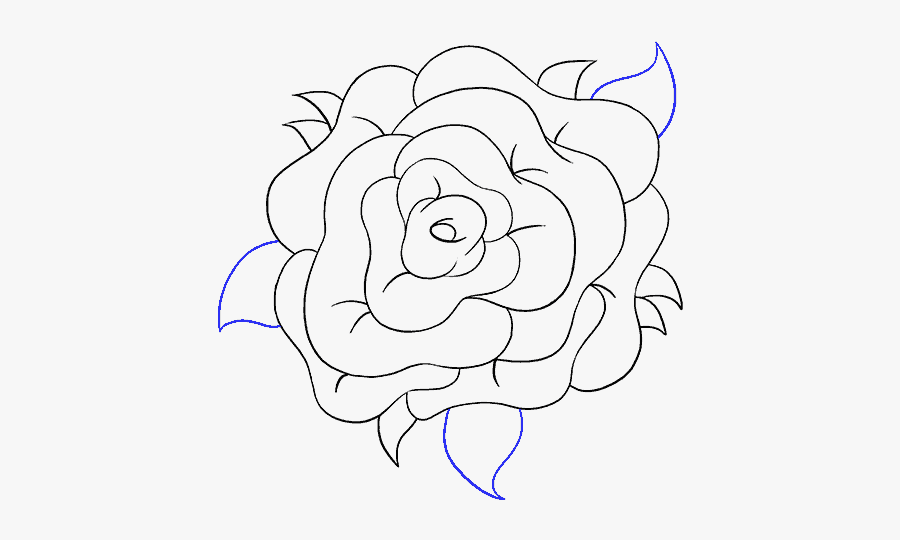 Clip Art How To Draw A - Rose Flower Transparent Draw, Transparent Clipart