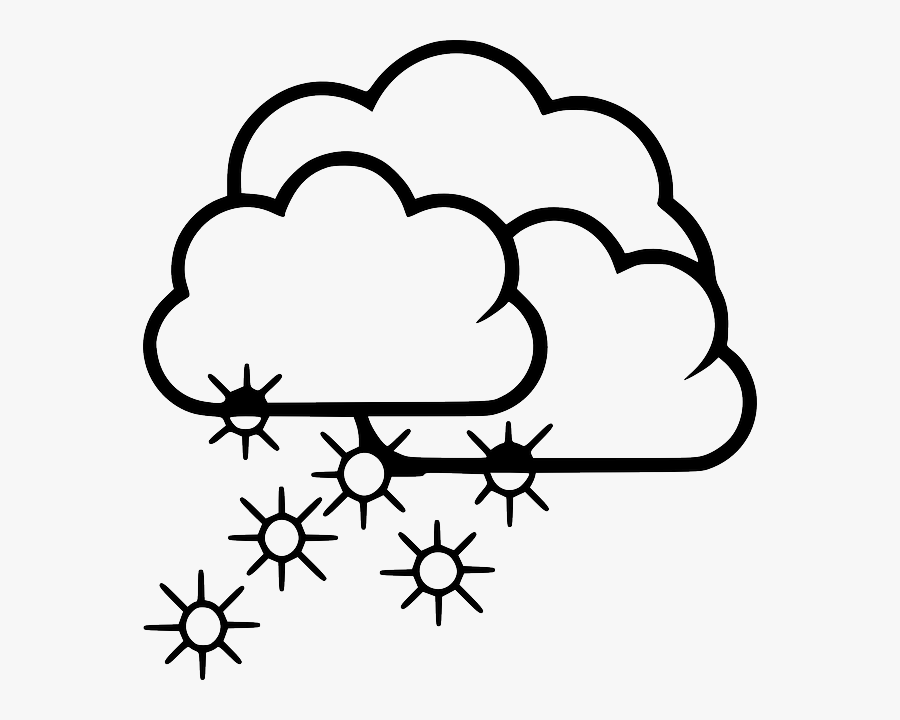 Snow, Snowfall, Cold, Frost, Winter, Frozen - Thunderstorm Clipart Black And White, Transparent Clipart
