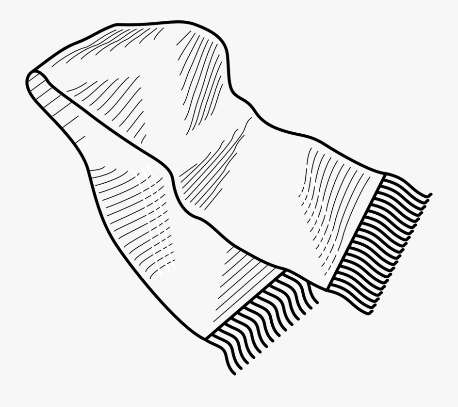 Clip Art Black And White Scarf Clipart For Our Users - Coloring Scarf ...