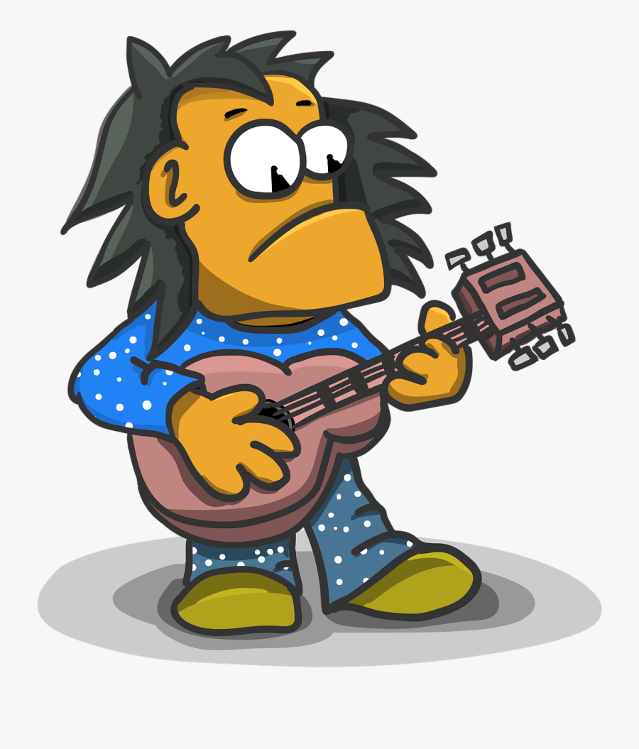 Guitarist, Shaggy, Rock Star, Cartoon, Character - Cartoon Gitaris, Transparent Clipart