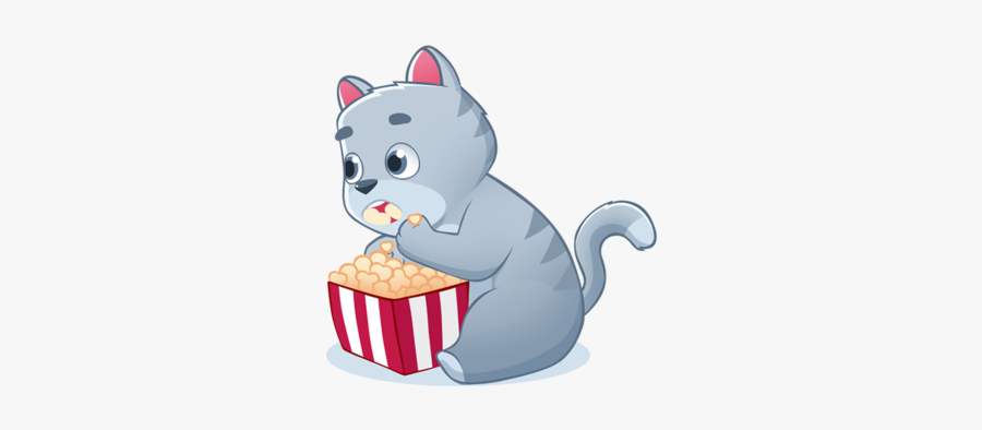 #popcorn #cat #movie #movies #cats #sticker #sickers - Illustration, Transparent Clipart