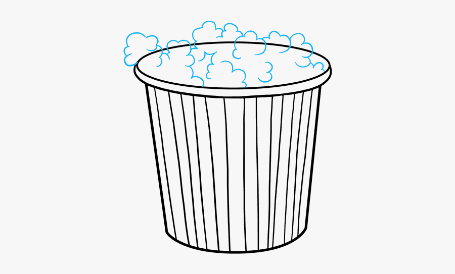 How To Draw Popcorn - Popcorn Drawing, Transparent Clipart