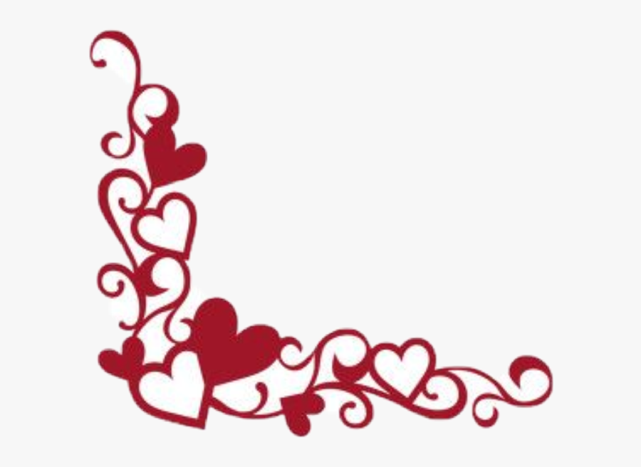 #hearts #valentinesday #scrollwork - Snowflake Christmas Corner Border, Transparent Clipart
