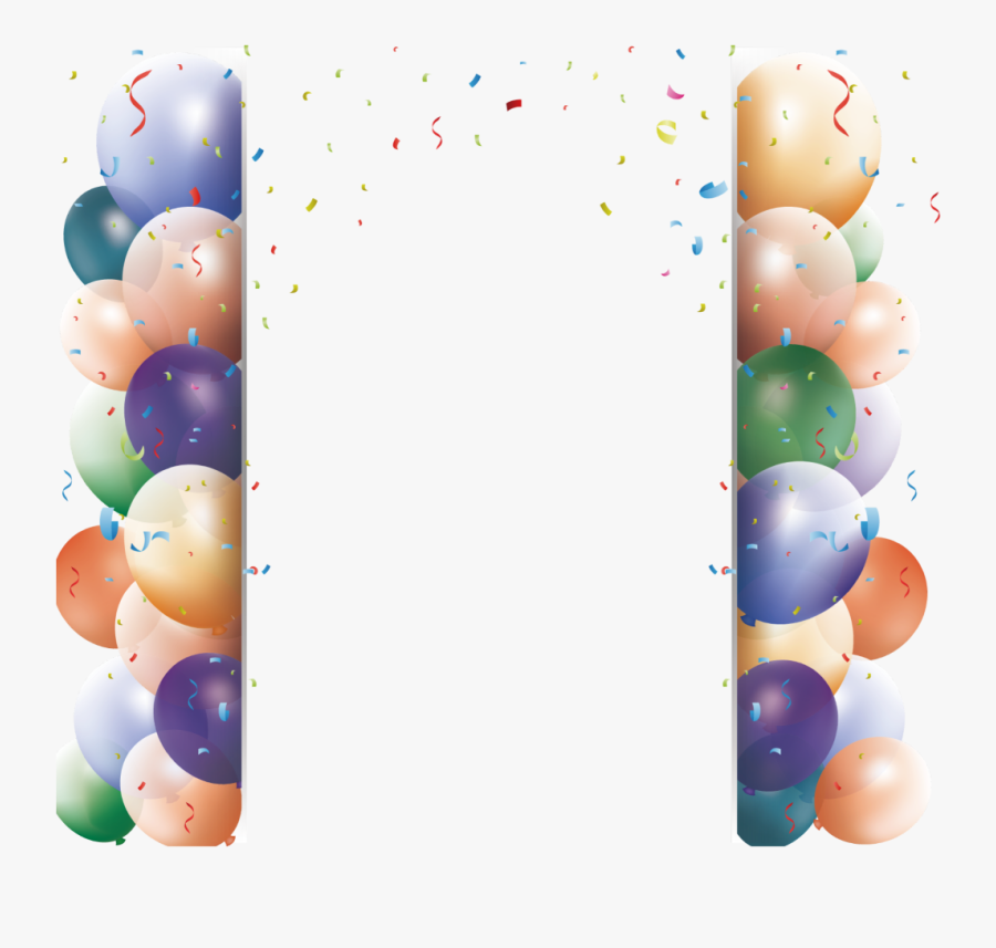 #ftestickers #confetti #balloons #frame #borders #colorful - Birthday Balloon Vector, Transparent Clipart