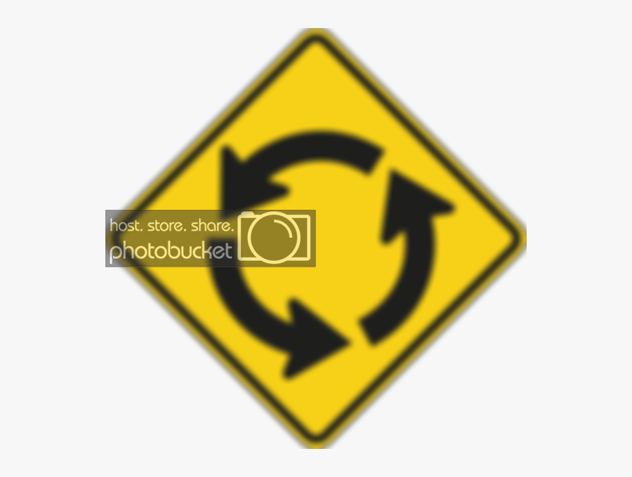 Photobucket - Roundabout Sign, Transparent Clipart