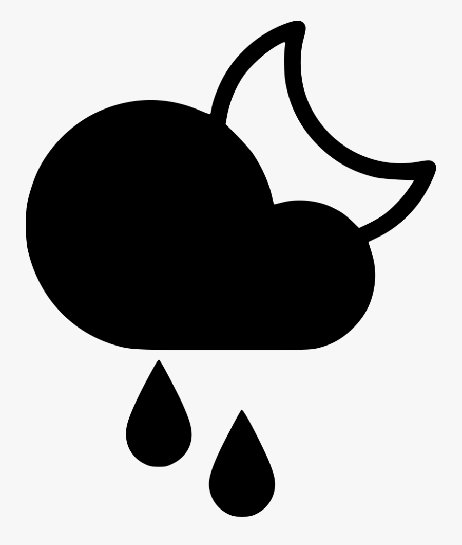 Night Sprinkle Cloud Rain Moon - Cloudy Moon Icon, Transparent Clipart