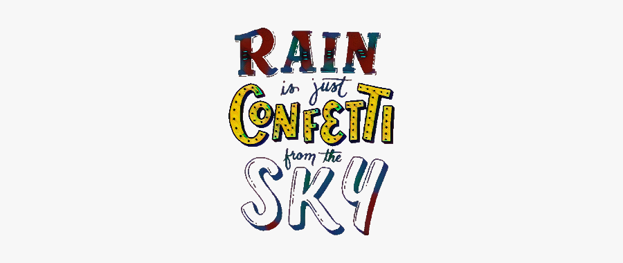 Rain Confetti Lettering Letteringart Freetoedit, Transparent Clipart