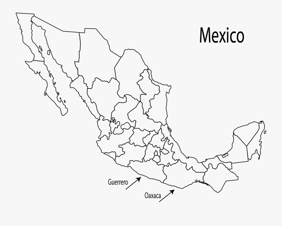 Conjunto Huasteco Music Is Native To The Region Of - Black And White Maps Of Mexico, Transparent Clipart