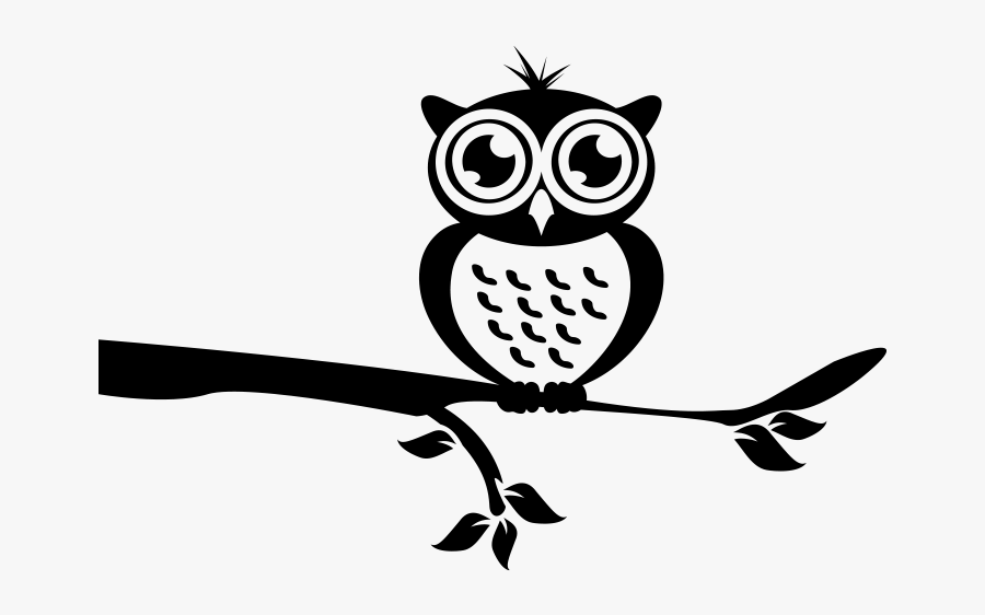Owl Schwarz & Weiß Branch Wall Decal Clip Art - Clip Art, Transparent Clipart