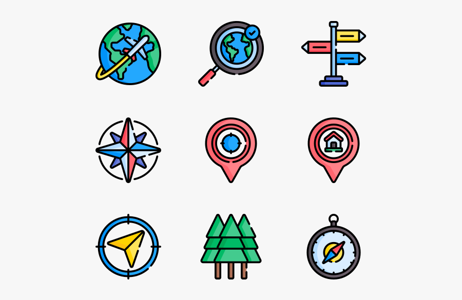 Geography - Hippie Icons Png, Transparent Clipart