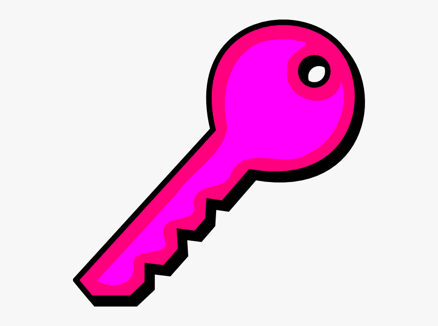 Transparent Key Clipart Black And White - Pink Key Clipart, Transparent Clipart