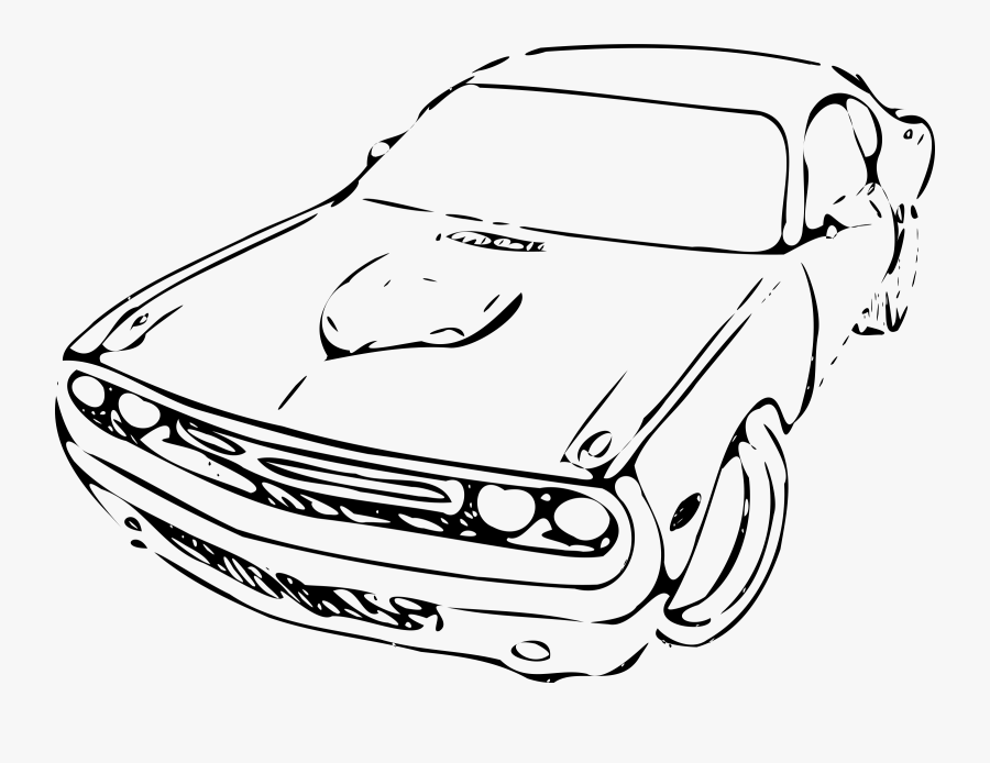 Clipart Muscle Car Sketch - Car Sketch Png, Transparent Clipart