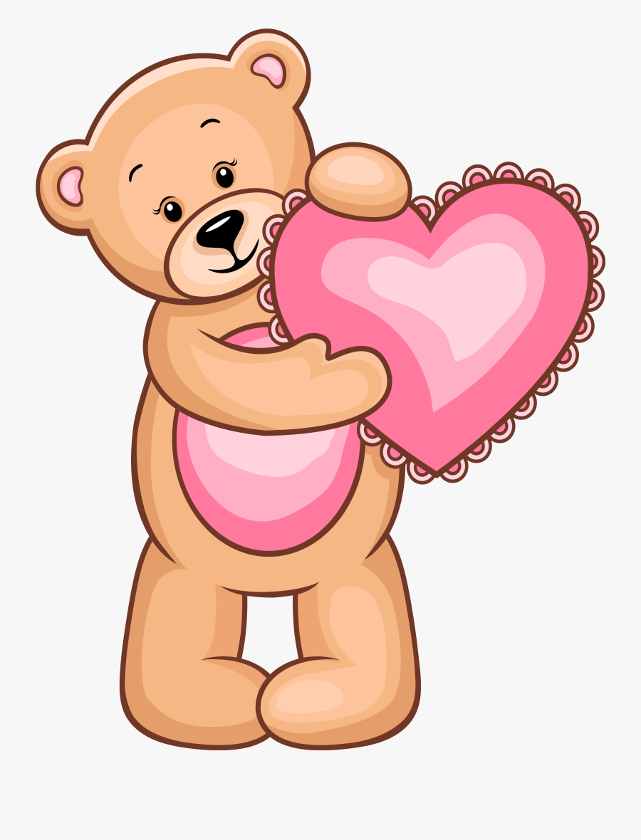 Heart Teddy Bear For Valentines Day Clipart - Teddy Bear Pics Clipart, Transparent Clipart