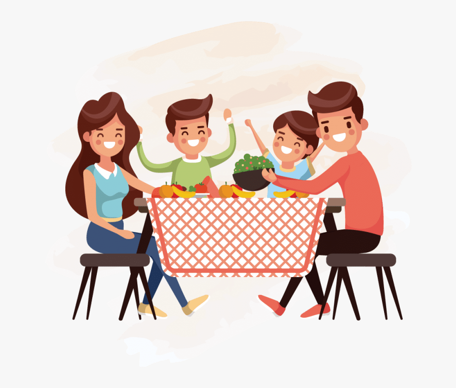 Family Eat Vector, Transparent Clipart