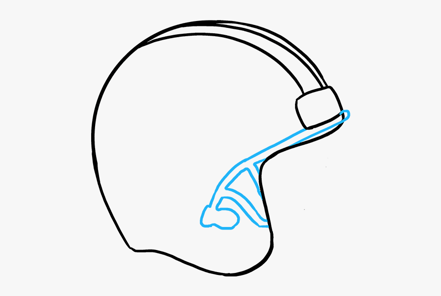 How To Draw Football Helmet - Line Art, Transparent Clipart