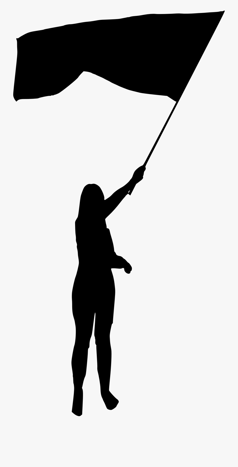 Transparent Nadar Clipart - Woman Holding Flag Silhouette, Transparent Clipart