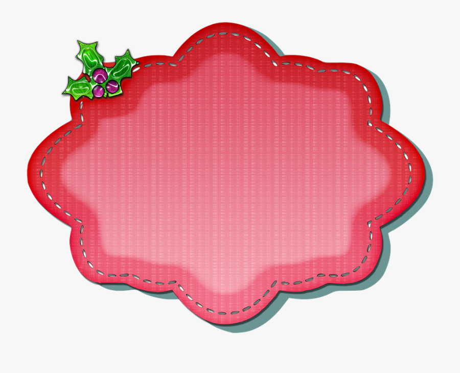 Christmas Label Decoration Ornament Design Red - Etiqueta Fundo Vermelho Png, Transparent Clipart