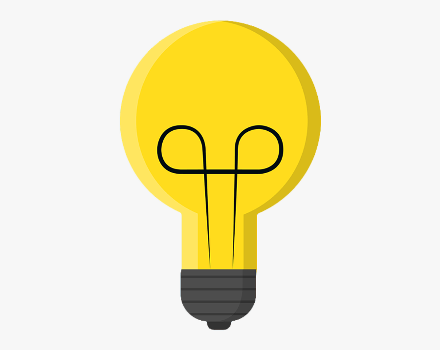Graphic Of A Yellow Light Bulb - Illustration, Transparent Clipart