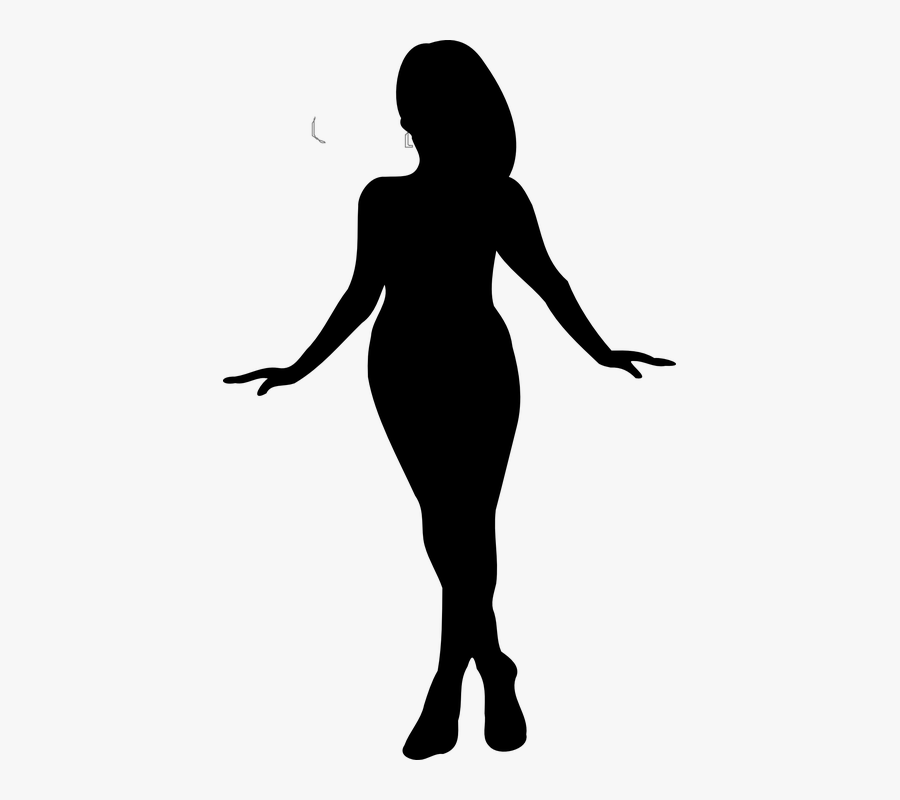 Woman, Dance, Pirouette, Curvy, Silhouette, Black - Woman Silhouette Png, Transparent Clipart