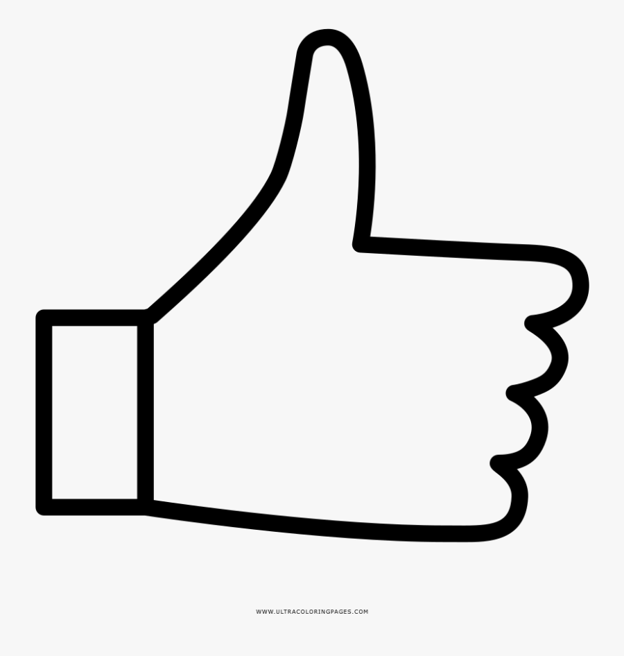 Thumbs Up Coloring Page - Like Facebook For Coloring, Transparent Clipart