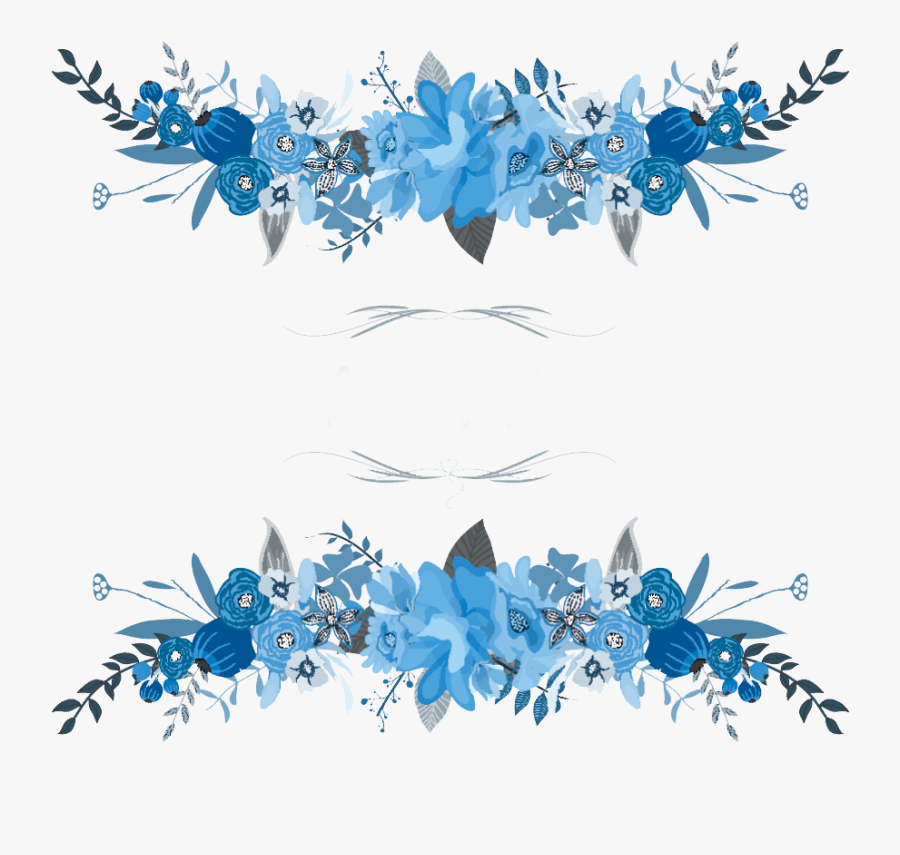 Blue Flower Frame Png, Transparent Clipart