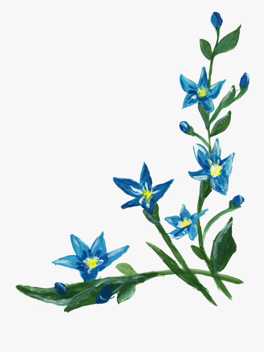 Transparent Flower Overlay Png - Transparent Blue Flowers Png, Transparent Clipart