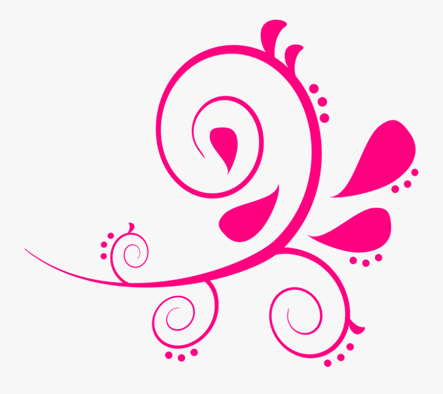 Pink Swirl Flower Girl With Black Background - Vector Color Rosa Png, Transparent Clipart