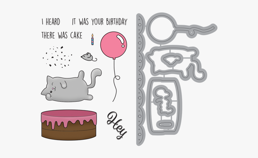 I Heard There Was Cake Stamp & Die Set Stamp And Die - Chocolate Cake, Transparent Clipart