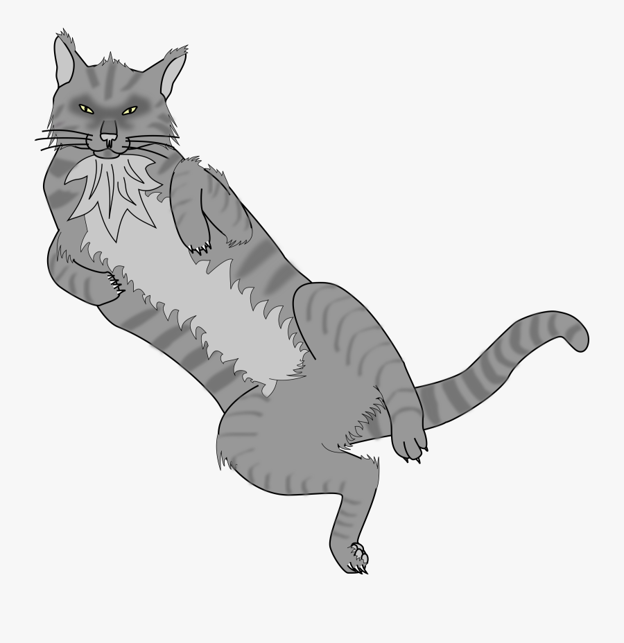 Transparent White Cat Png - Cat On Back Clipart, Transparent Clipart